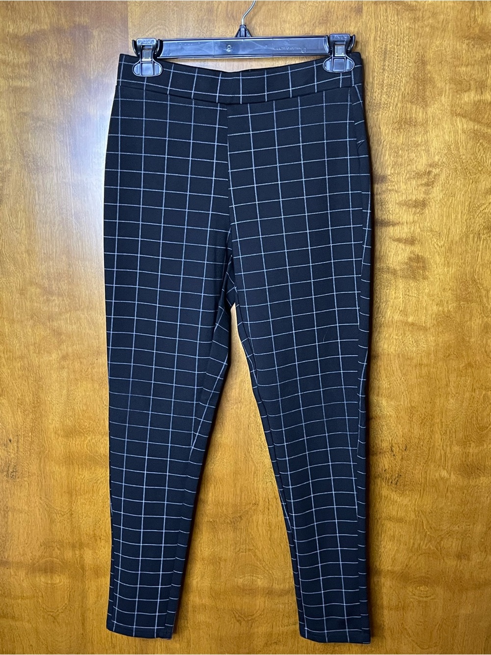 Kay Unger New York Women’s Windowpane Pull-On Leggings Size Small Black
